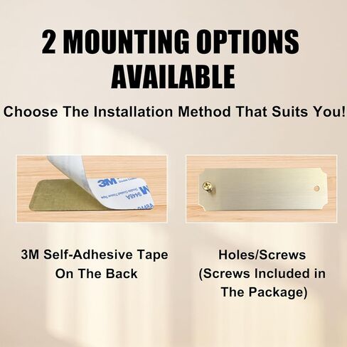 لوحة اسم منقوشة مخصصة، لوحة إطار من النحاس الصلب المصقول مخصصة مع دعامة لاصقة أو براغي لملصق الاسم أو العلامة الفنية، 3 بوصة عرض × 1 بوصة ارتفاع in Kuwait