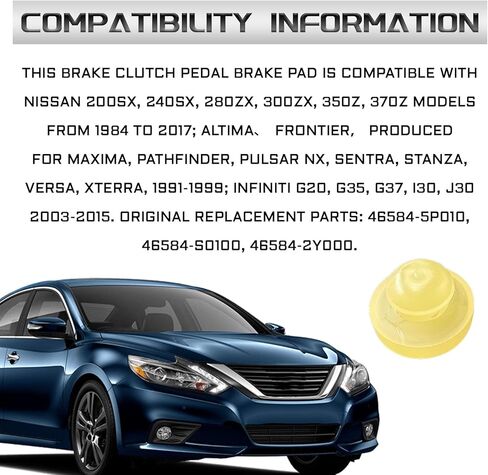 4 PCS Brake Clutch Pedal Stop Pads Replaces 46584-5P010 46584-S0100 Accelerator Stop Pedal Pads for Nissan Altima Versa Xterra 350Z & Infiniti G35 G37 Q60 Rubber Brake Light Switch Stopper(Beige) in Saudi Arabia