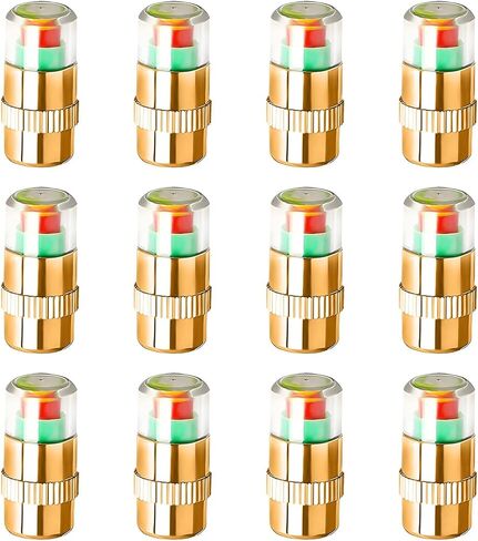 8PCS Tire Pressure Monitor Valve Stem Caps, 2.4 Bar 36PSI Pressure Monitor Stem Covers with 3-Color Eye Alert, Easy to Read Sensor Indicator Tire Valve Cap for Most Car Truck SUV (Silver) in Saudi Arabia