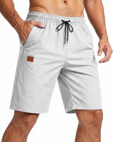 Mens Casual Cargo Shorts Drawstring Elastic Waist Athletic Shorts with Pockets in Saudi Arabia