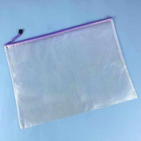 Mesh Zipper Bags A3 Plastic Zipper File Bags for Office School Travel Home Supplies Storage in Saudi Arabia