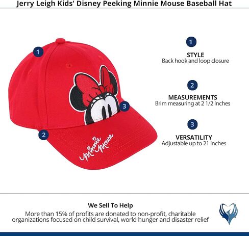 Minnie Mouse Peeking Red Colorway Youth Cap in Saudi Arabia