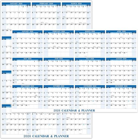 2026 Dry Erase Calendar - 2026 Yearly Wall Calendar, JAN. 2026 - DEC. 2026, 12 Month Wall Calendar 2026 with Julian Date, 34.6" x 22.9" Large Dry Erase Calendar For Wall, Vertical/Horizontal, Reversible in Saudi Arabia