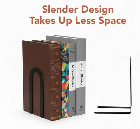 Chunful 6 Pcs Modern Metal Book Ends for Shelves Decorative Small Bookends Book Shelf Organizer Minimalist Design Stopper to Hold Books for Office in Saudi Arabia