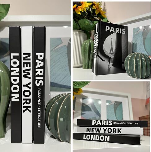 3 عبوات من الكتب المنزلية المزخرفة الحديثة: غلاف فني، صفحات فارغة، كتب طاولة القهوة، مجموعة كتب أنيقة، ديكور رف الكتب in Kuwait