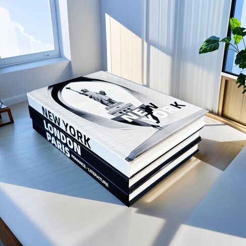 3 عبوات من الكتب المنزلية المزخرفة الحديثة: غلاف فني، صفحات فارغة، كتب طاولة القهوة، مجموعة كتب أنيقة، ديكور رف الكتب in Kuwait