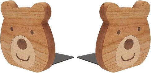 BESTOYARD Little Bear Bookli Decorative Bookends for Kids Cute Bear Design Wooden Bookends for Nursery Bedroom Office 2Pcs in Saudi Arabia