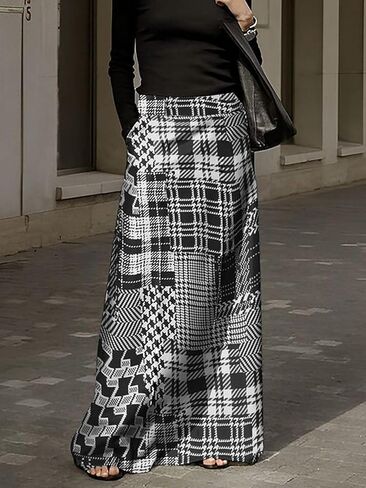 Women's Casual Skirts High Waisted Pleated A Line Swing Skirts Vintage Floral Skirts in Saudi Arabia