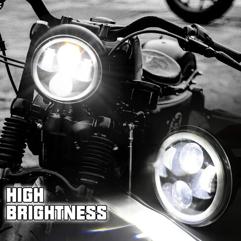 SUNPIE Motorcycle Headlight 5-3/4 5.75 RGBW with Halo DRL LED Waterproof for Sportster Roadster 883 1200 Forty Softail Deuce Dyna Wide Glide Super Glide Custom Dyna Low Rider Street Bob Night Rod in Saudi Arabia