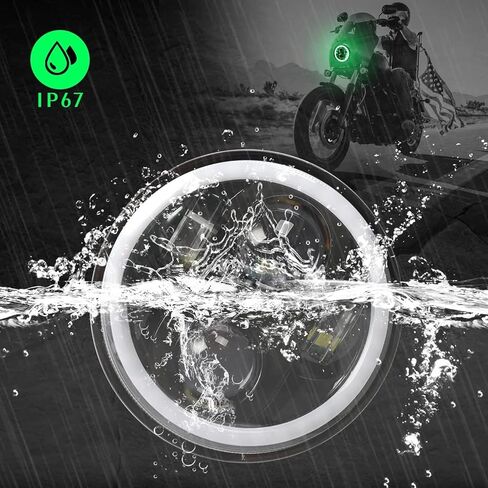 SUNPIE Motorcycle Headlight 5-3/4 5.75 RGBW with Halo DRL LED Waterproof for Sportster Roadster 883 1200 Forty Softail Deuce Dyna Wide Glide Super Glide Custom Dyna Low Rider Street Bob Night Rod in Saudi Arabia