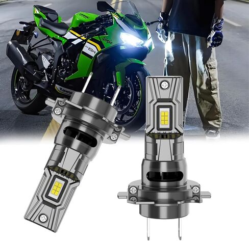 Compatible for Honda Goldwing 1800 GL1800 (2001-2017), H7 Motorcycle Bulbs,High Low Beam,1:1 Real Size, 6500K Cool Whitelight, 10000LM Super Bright Bulbs, with Fan, Plug n Play, pack of 2 in Kuwait