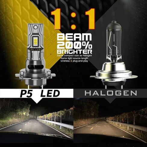 Compatible for Honda Goldwing 1800 GL1800 (2001-2017), H7 Motorcycle Bulbs,High Low Beam,1:1 Real Size, 6500K Cool Whitelight, 10000LM Super Bright Bulbs, with Fan, Plug n Play, pack of 2 in Kuwait