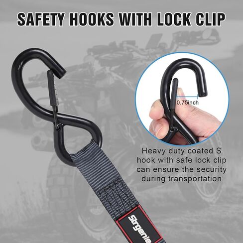 أشرطة سقاطة قابلة للسحب ذاتيًا 1 بوصة أشرطة شحن أوتوماتيكية للشاحنات والدراجات النارية والقوارب والمركبات الرباعية والنقل قطعة واحدة in Kuwait