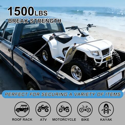 أشرطة سقاطة قابلة للسحب ذاتيًا 1 بوصة أشرطة شحن أوتوماتيكية للشاحنات والدراجات النارية والقوارب والمركبات الرباعية والنقل قطعة واحدة in Kuwait