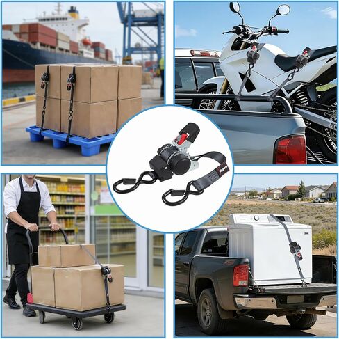 أشرطة سقاطة قابلة للسحب ذاتيًا 1 بوصة أشرطة شحن أوتوماتيكية للشاحنات والدراجات النارية والقوارب والمركبات الرباعية والنقل قطعة واحدة in Kuwait