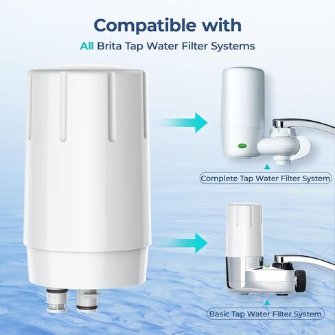 2-Pack Faucet Water Filter Replacement for Brita® Faucet Filter Systems,Certified, Longlast Sink Faucet Filter, Reduce Chlorine and Lead, White in Kuwait
