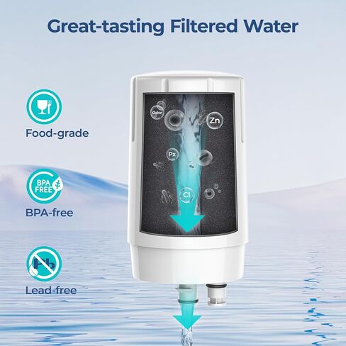 2-Pack Faucet Water Filter Replacement for Brita® Faucet Filter Systems,Certified, Longlast Sink Faucet Filter, Reduce Chlorine and Lead, White in Kuwait