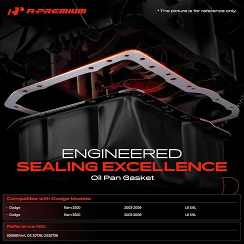 A-Premium 5.9L Engine Oil Pan Gasket Set, Compatible with Dodge Ram 2500 2003-2009, Ram 3500 2003-2008 in Kuwait