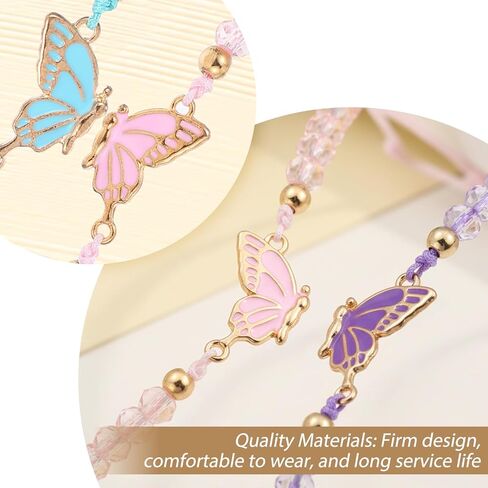 Jeffdad 2Pairs Butterfly Friendship Bracelets, Adjustable BFF Bracelets Best Friend Bracelet for 2, Handmade Charm Friendship Bracelet Jewelry Gifts for Women Couples Friends in Saudi Arabia