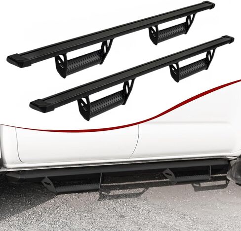 Dermon Drop Down Hoop Style Running Boards for 2005-2023 Toyota Tacoma 2nd 3rd Gen Double Cab Crew Cab 4 Doors Side Steps Step Bars Nerf Bars Aluminum in Kuwait