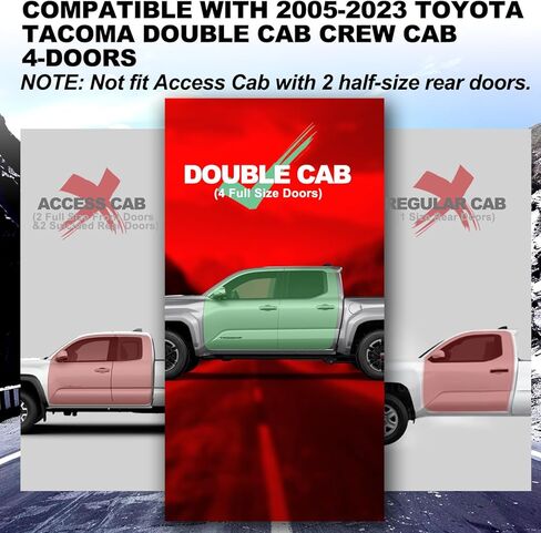 Dermon Drop Down Hoop Style Running Boards for 2005-2023 Toyota Tacoma 2nd 3rd Gen Double Cab Crew Cab 4 Doors Side Steps Step Bars Nerf Bars Aluminum in Kuwait