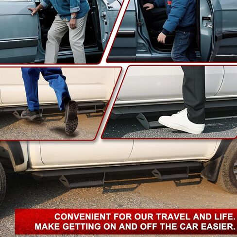 Dermon Drop Down Hoop Style Running Boards for 2005-2023 Toyota Tacoma 2nd 3rd Gen Double Cab Crew Cab 4 Doors Side Steps Step Bars Nerf Bars Aluminum in Kuwait