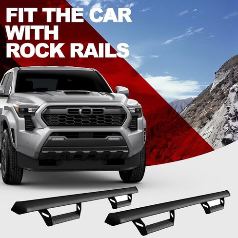 Dermon Drop Down Hoop Style Running Boards for 2005-2023 Toyota Tacoma 2nd 3rd Gen Double Cab Crew Cab 4 Doors Side Steps Step Bars Nerf Bars Aluminum in Kuwait