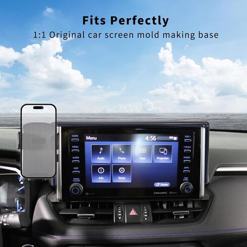 حامل حامل هاتف Toyota RAV4 2025 2024 2023 2022 2021 2020 2019، ملحقات حامل هاتف السيارة متوافق مع شاشة Toyota RAV4 7 بوصة 8 بوصة، بلاستيك أسود in Kuwait