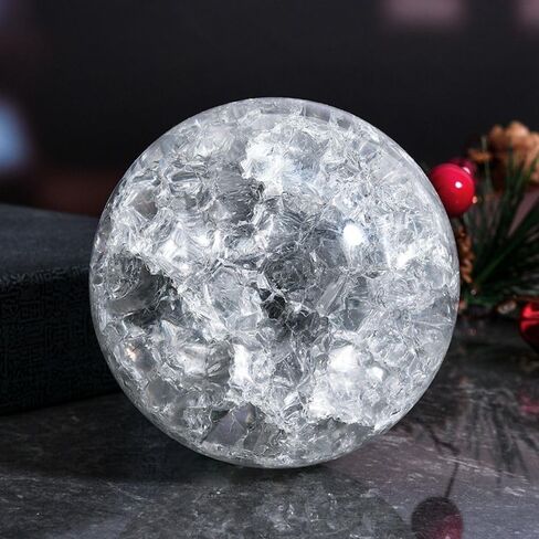 Crystal Glass 50mm Marbles Feng Shui Home Decorative Ice Crack Ball Ornaments Water Fountains Bonsai Sphere Ball Terrarium Decor(Transparent) in Saudi Arabia