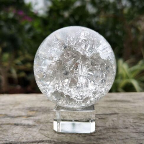 Crystal Glass 50mm Marbles Feng Shui Home Decorative Ice Crack Ball Ornaments Water Fountains Bonsai Sphere Ball Terrarium Decor(Transparent) in Saudi Arabia