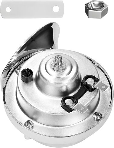 300DB Super Loud Train Horn, 12V Waterproof Electric Snail Horn with Bracket & Nut, Universal Raging Sound Air Horns Replacement Kit for SUV Motorcycle Pickup, Car Accessories (Silver) in Saudi Arabia