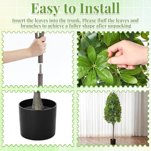 4.6 ft Artificial Schefflera Tree Plant Fake Floor Umbrella Tree with Planter UV Resistant Potted Faux Silk Plant Indoor Lifelike Schefflera Trees for Indoor Outdoor Home Living Room Bedroom in Saudi Arabia