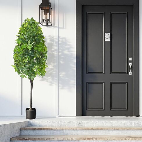 4.6 ft Artificial Schefflera Tree Plant Fake Floor Umbrella Tree with Planter UV Resistant Potted Faux Silk Plant Indoor Lifelike Schefflera Trees for Indoor Outdoor Home Living Room Bedroom in Saudi Arabia