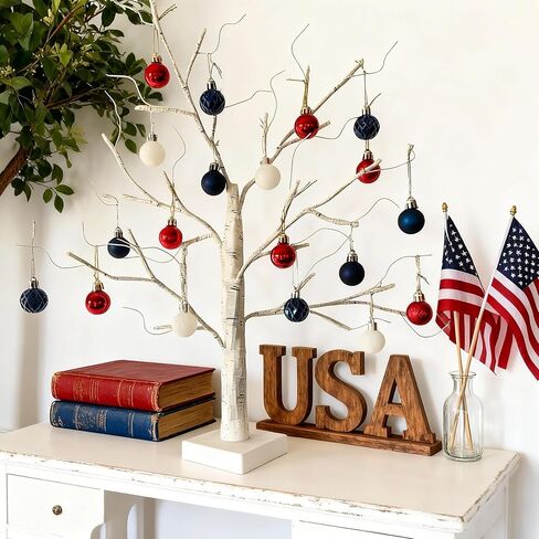 2-Pack Lighted Easter Spring Mothers Day Christmas Tree Decorations Indoor, 2ft Birch Tree with LED Lights, Small Tabletop Patriotic Valentines Day Tree with Lights,Battery- Powered in Kuwait