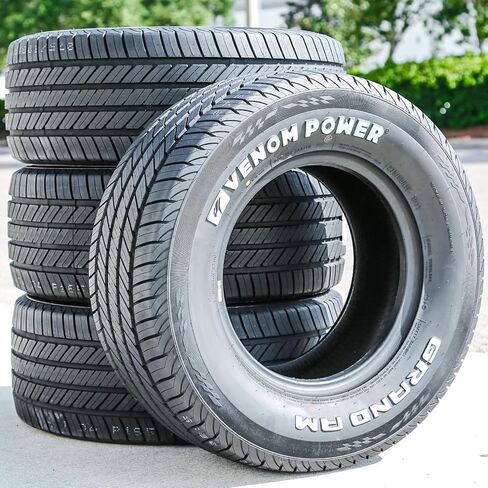 مجموعة من 4 (أربعة) إطارات Venom Power Grand AM Truck/SUV للتجول في جميع المواسم - 275/60R15 275/60/15 275/60-15 107T نطاق التحميل SL 4-Ply RWL حروف بيضاء مرتفعة in Saudi Arabia
