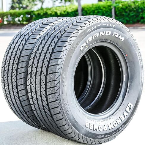 مجموعة من 4 (أربعة) إطارات Venom Power Grand AM Truck/SUV للتجول في جميع المواسم - 275/60R15 275/60/15 275/60-15 107T نطاق التحميل SL 4-Ply RWL حروف بيضاء مرتفعة in Saudi Arabia