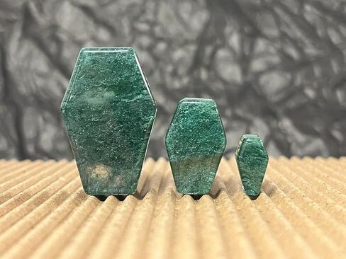 زوج من سدادات التابوت مزدوجة التوهج من الحجر الزجاجي المطحلب الجميل - الأنفاق - المقاييس - مجوهرات الجسم in Saudi Arabia