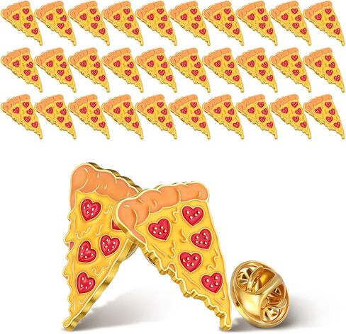 Tondiamo 48 Pcs Pizza Pin Bulk Food Slice of Pepperoni Heart Enamel Lapel Brooch Pizza Lover Bulletin Board Decorations Pin Gift for Summer Valentines Party Accessories in Saudi Arabia
