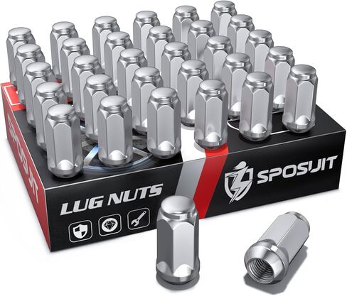 صواميل العروة Sposuit M14x1.5 - بديلة لـ 1988-2024 GMC Sierra 1500، 2006-2024 Acadia، 2015-2024 Canyon، 2000-2024 Yokon - صامولة سوداء ذات نهاية مغلقة (24 قطعة) in Kuwait