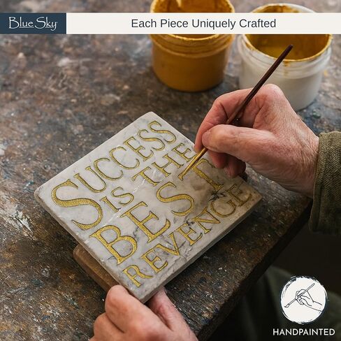 Blue Sky Clayworks Success is The Best Revenge Stone Tile, 4" L x 4" W in Saudi Arabia