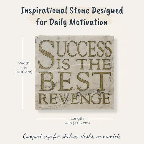 Blue Sky Clayworks Success is The Best Revenge Stone Tile, 4" L x 4" W in Saudi Arabia