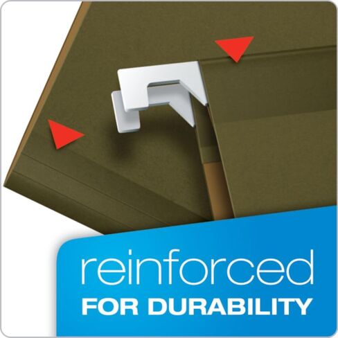 Pendaflex Extra Capacity Reinforced Hanging File Folders, 4", Legal Size, Standard Green, 1/5 Cut, 25 per Box (04153x4) in Saudi Arabia