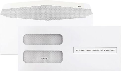 100 1099 NEC Tax Form Envelopes, Designed for Printed 1099 NEC Forms Self-Seal, Double-Window, Security Tinted, 100 Pack in Saudi Arabia