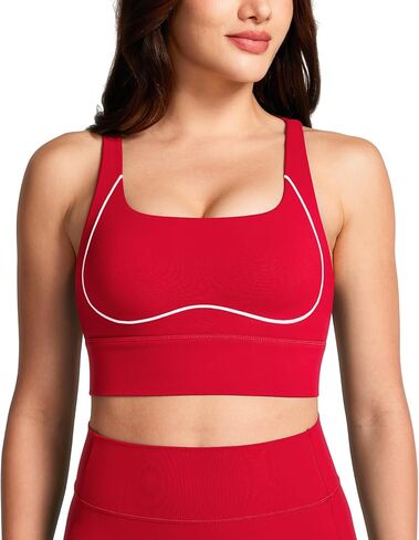 Women Sports Workout Bras Contrast Stitching Bras Criss-Cross Yoga Bra in Kuwait