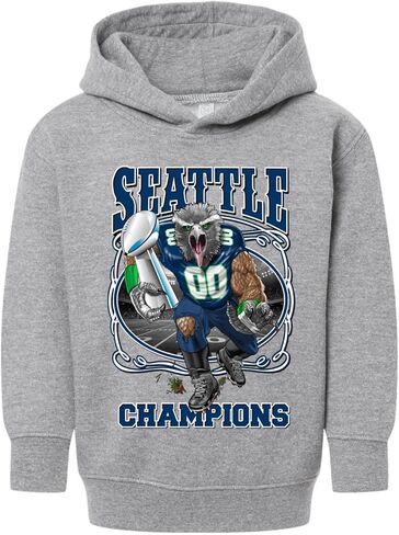 Wild Bobby Seattle Fan | SEA Fantasy Football Sports Toddler Pullover Hooded Graphic Sweatshirt in Saudi Arabia