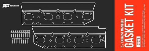 5.7 Exhaust Manifold Gasket Kit Compatible with Dodge Ram 1500 2500 3500, Charger, Challenger, Jeep 300C 5.7L V8 2009-2020 - Replaces MS97083, 03309, 57073 (Left+Right) in Saudi Arabia