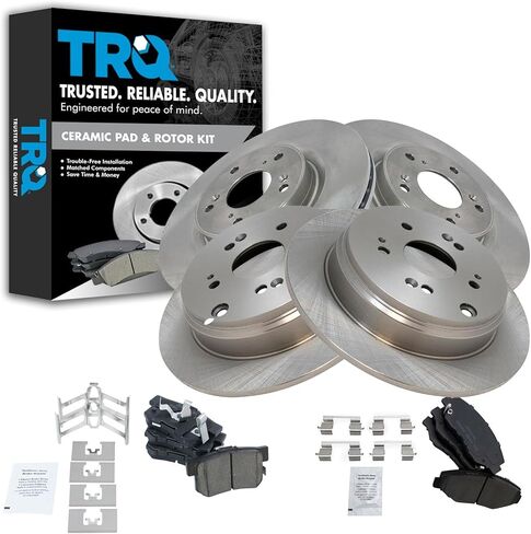 مجموعة دوّارات وأقراص فرامل قرص سيراميك Posi الأمامية والخلفية من TRQ لـ 500X Renegade in Kuwait