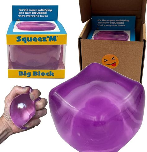 Premium Big Block Squeez'M Cube – 35% Larger Than The Standard Squishy Cube, Toy for Kids & Adults - Sensory Fidget for Stress Relief, Focus & Play – Colorful, Durable, Gift-Ready – ASTM Certified 3+ in Kuwait