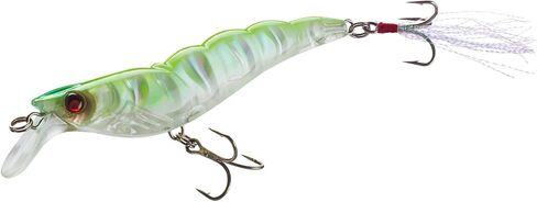 Yo-Zuri R1161-LSAC Crystal 3D Shrimp Slow Sinking Lure, Luminescent Aurora Chartreuse, 70mm 2-3/4" in Saudi Arabia