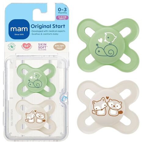 MAM Original Start Matte Newborn Baby Pacifier, Best Pacifier for Breastfed Babies, Boy, 0-3 Months (Pack of 4) in Kuwait